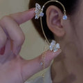 High-end diamond-encrusted flower earrings with one-piece ear hooks