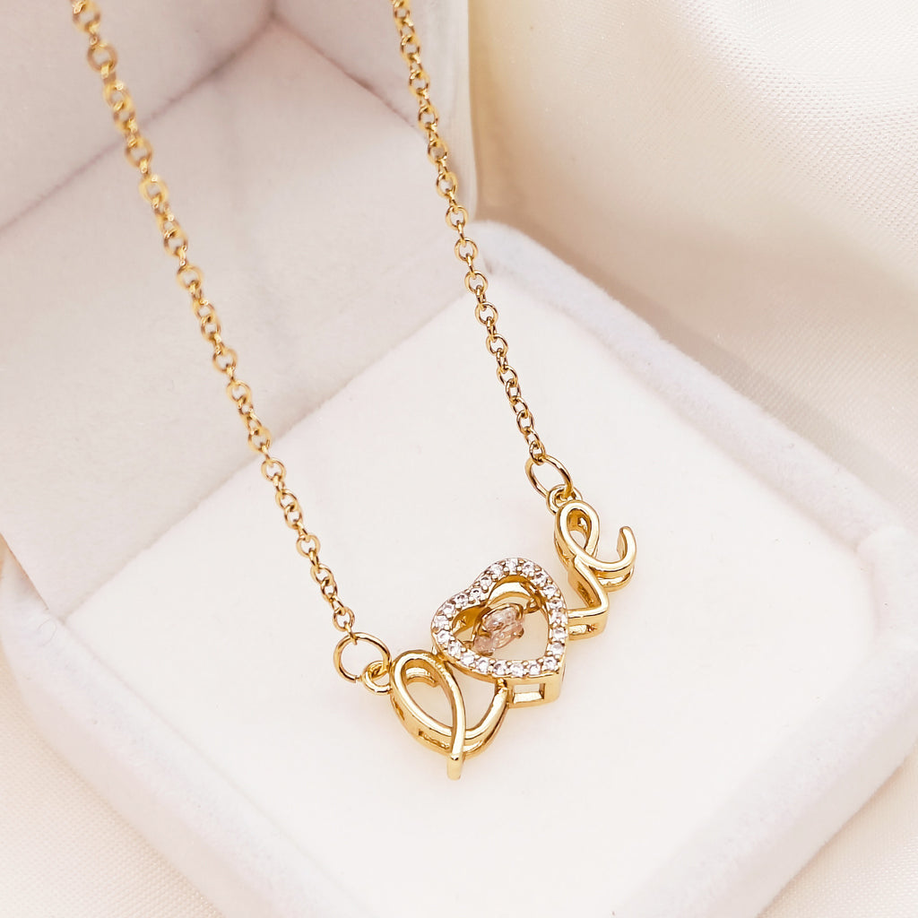 Love Heart Diamond Necklace for Women
